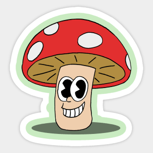 1930 style cartoon Mushroom Sticker